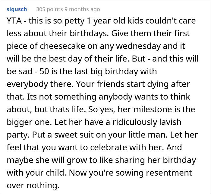 "AITA For Calling My MIL A Crybaby And Saying Her Birthday Isn't As Important As My Son's First Birthday?"