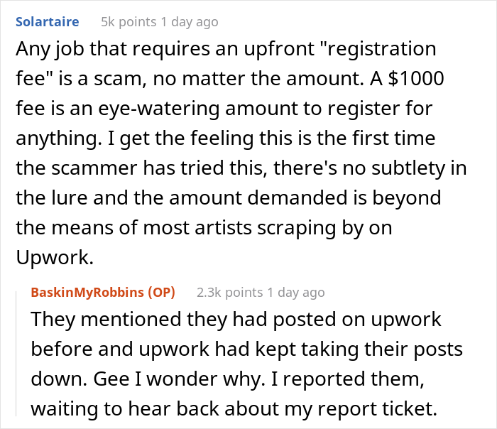 Client Wants Artist To Pay Them $1K As "Security", Gets Shamed Online