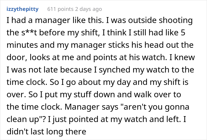 Employee Drives Management Nuts With His Malicious Compliance For 11 Years After He Got Disciplined For Being 22 Seconds Late Once Employee Drives Management Nuts With His Malicious Compliance For 11 Years After He Got Disciplined For Being 22 Seconds Late Once