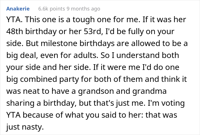 "AITA For Calling My MIL A Crybaby And Saying Her Birthday Isn't As Important As My Son's First Birthday?"