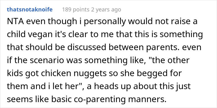 “AITA For Being Upset That My Ex-Husband Fed Our Vegan Daughter Chicken McNuggets” “AITA For Being Upset That My Ex-Husband Fed Our Vegan Daughter Chicken McNuggets”