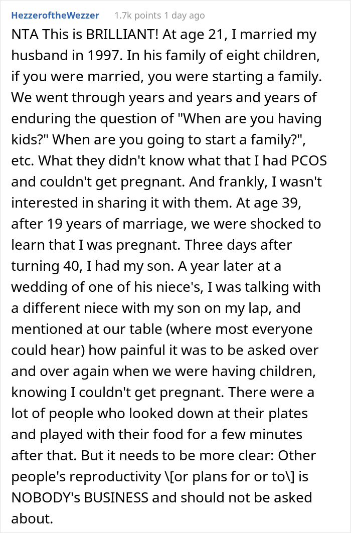 Family Calls This Woman A Jerk For Asking Them For A Dollar Every Time They Mention Her Not Having Kids