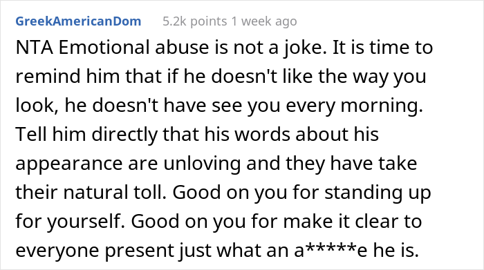 Husband Crushes Wife's Self-Esteem During Celebratory Dinner, Is Mad After She Up And Leaves