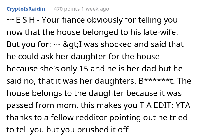 Man Reveals That His House Belongs To His Teen Daughter As An Inheritance From Her Late Mother, Fianc&eacute;e Causes A Scene