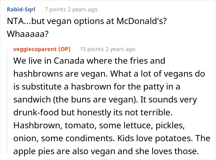 “AITA For Being Upset That My Ex-Husband Fed Our Vegan Daughter Chicken McNuggets” “AITA For Being Upset That My Ex-Husband Fed Our Vegan Daughter Chicken McNuggets”