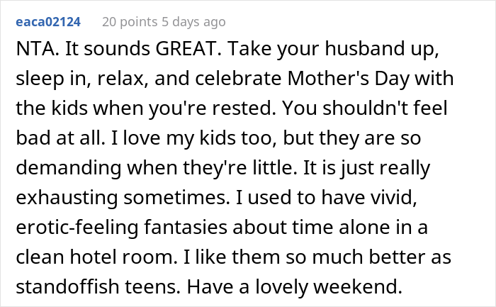&ldquo;AITA For Wanting To Be Without My Children On Mother&rsquo;s Day?&rdquo;