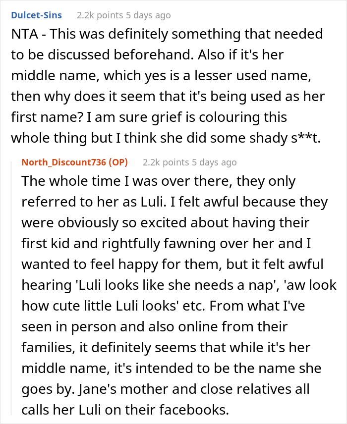 "Am I A Jerk For 'Belittling' My Friend's Grief After She Named Her Daughter After My Deceased One And Refusing To Be Her Daughter's Godmother?" "Am I A Jerk For 'Belittling' My Friend's Grief After She Named Her Daughter After My Deceased One And Refusing To Be Her Daughter's Godmother?"