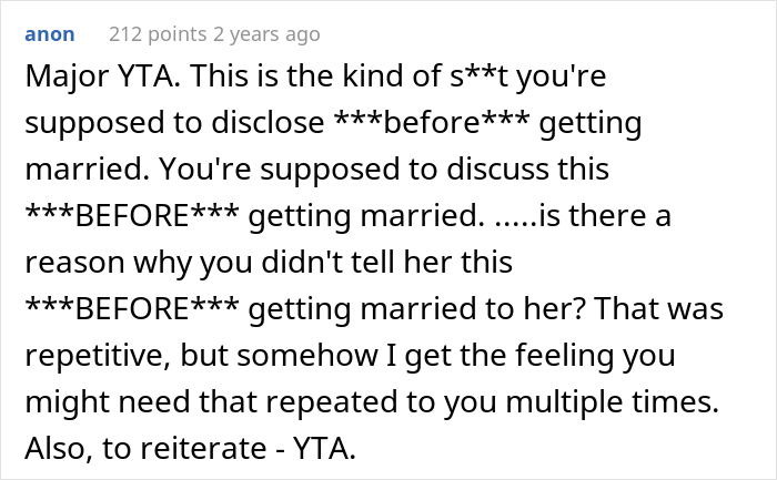 Husband Of 2 Years Asks If He’s A Jerk For Not Telling His Wife He’s “Fixed” While She Has Baby Fever Husband Of 2 Years Asks If He’s A Jerk For Not Telling His Wife He’s “Fixed” While She Has Baby Fever
