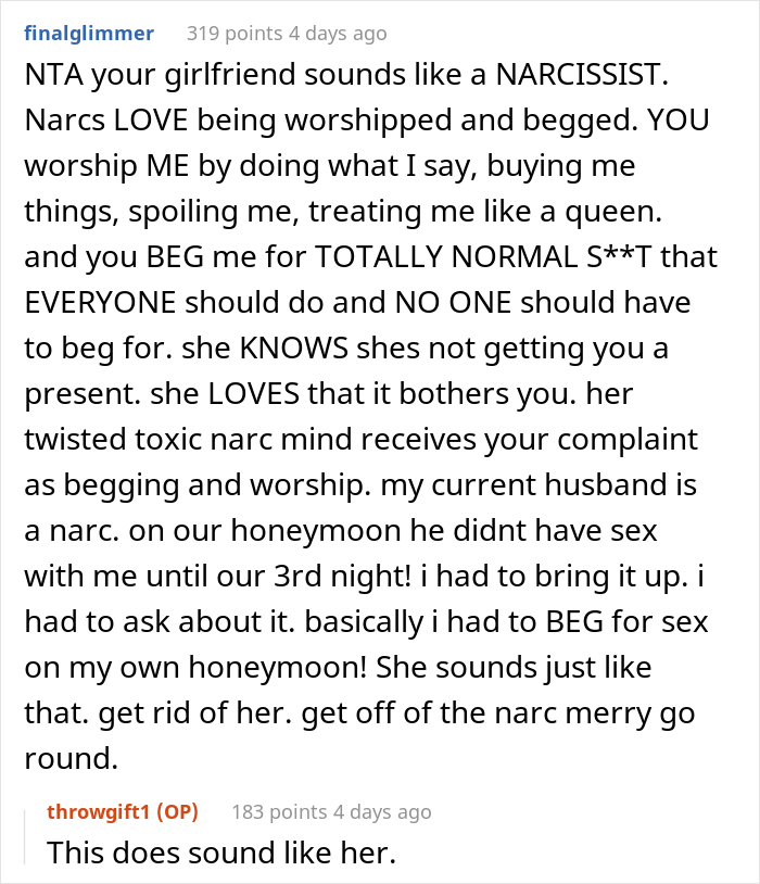 Girlfriend Starts Drama After Boyfriend Chose Not To Get Her A Birthday Present, Asks The Internet If He Was Right