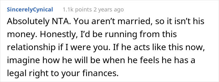 "Am I The Jerk For Telling My Boyfriend He Isn't Entitled To My Inheritance?"