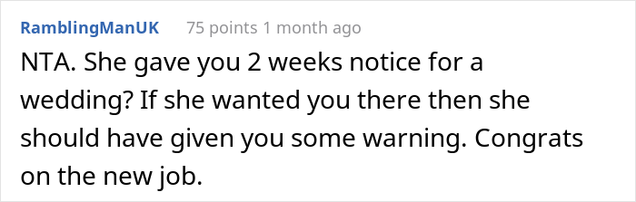 Woman Skips Her Mother’s 5th Wedding To Attend A Long-Awaited Job Interview, Gets Called A Jerk For Missing The Big Day Woman Skips Her Mother’s 5th Wedding To Attend A Long-Awaited Job Interview, Gets Called A Jerk For Missing The Big Day