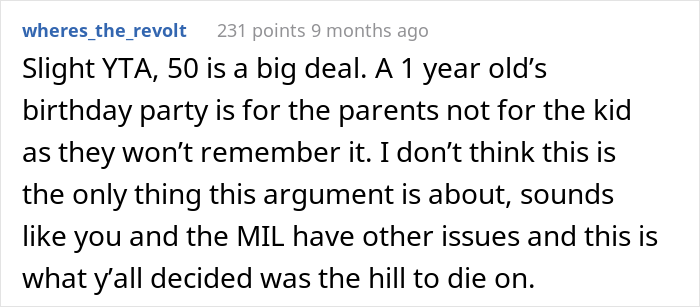 "AITA For Calling My MIL A Crybaby And Saying Her Birthday Isn't As Important As My Son's First Birthday?"