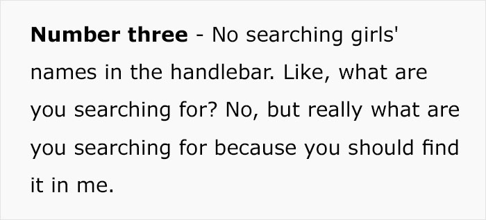 Woman Shares A Controversial List Of Rules She Makes All Of Her Boyfriends Follow Woman Shares A Controversial List Of Rules She Makes All Of Her Boyfriends Follow