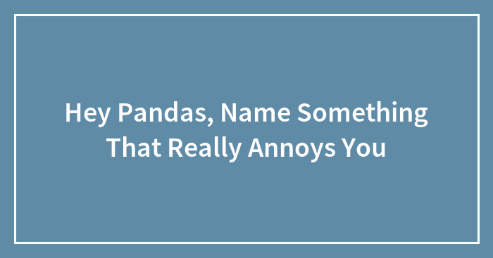 Hey Pandas, Name Something That Really Annoys You (Closed)