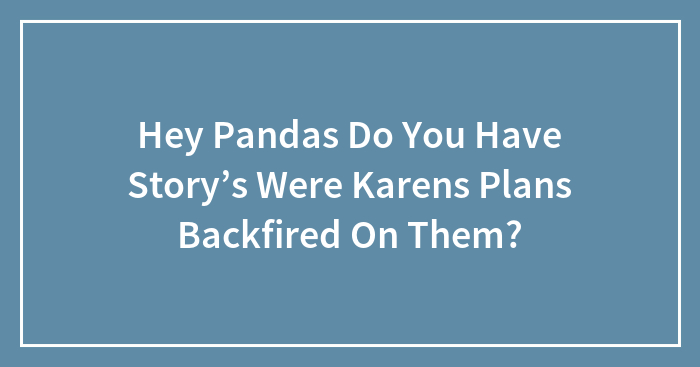 Hey Pandas Do You Have Story’s Were Karens Plans Backfired On Them? (Closed)