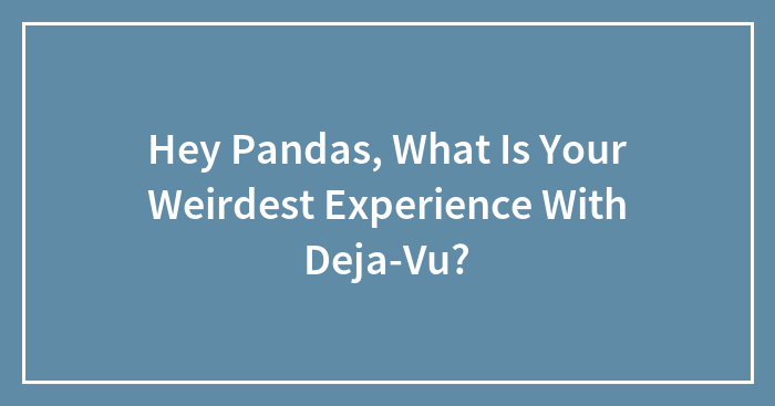 Hey Pandas, What Is Your Weirdest Experience With Deja Vu?