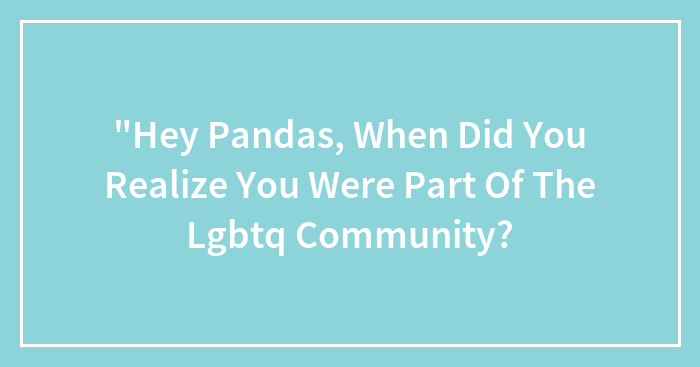 “Hey Pandas, When Did You Realize You Were Part Of The Lgbtq Community? (Closed)