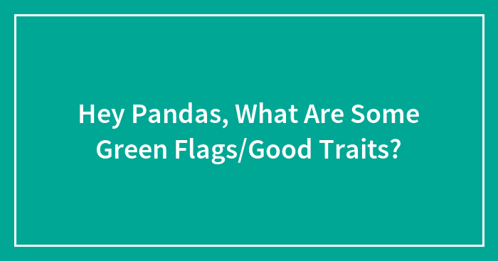 Hey Pandas, What Are Some Green Flags/Good Traits? (Closed)