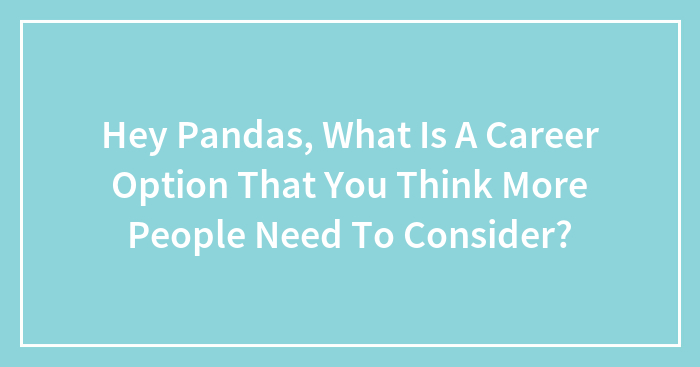 Hey Pandas, What Is A Career Option That You Think More People Need To Consider? (Closed)
