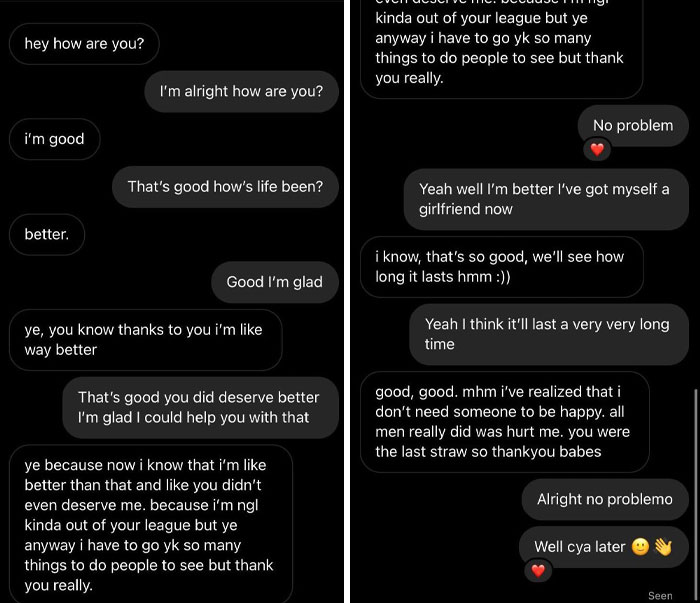 Messages My Friend Got From An Old Girlfriend