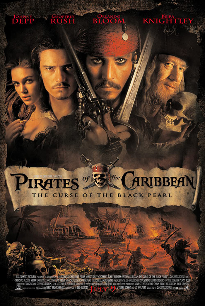 Movie poster for "Pirates Of The Caribbean: The Curse Of The Black Pearl"