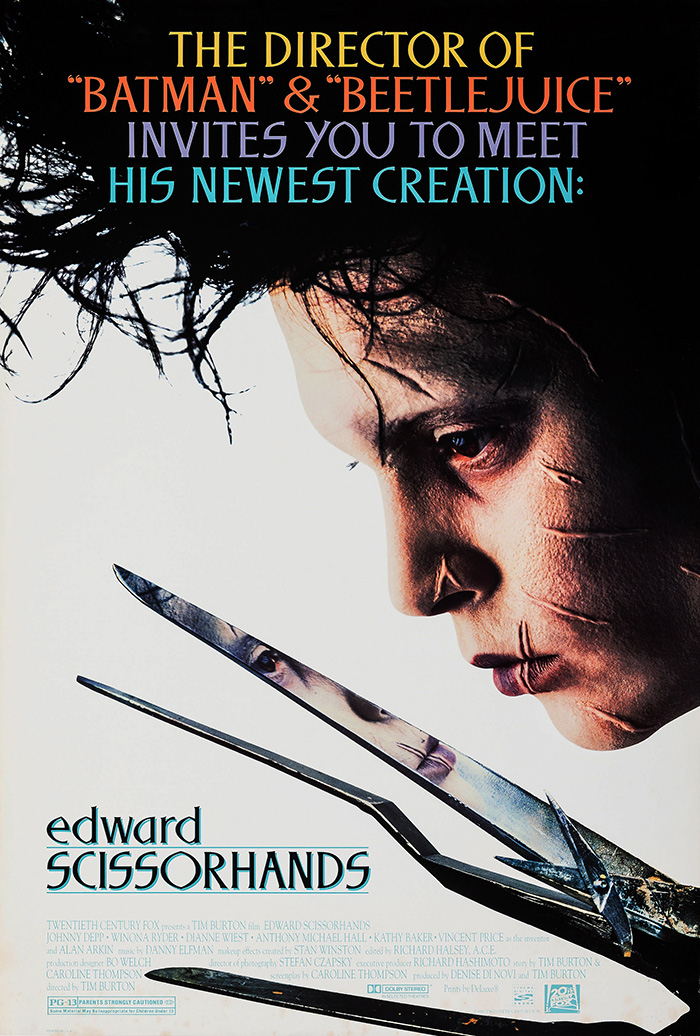 Movie poster for "Edward Scissorhands"