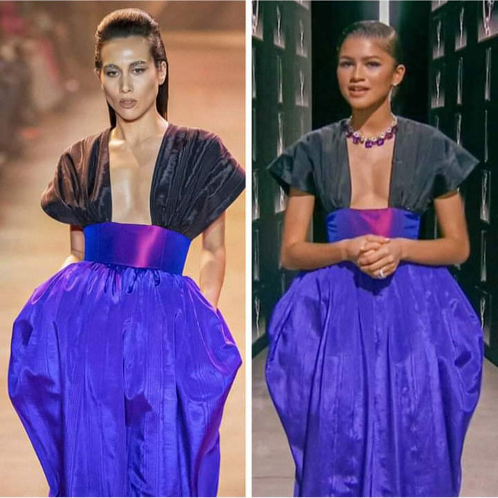 Ambas son famosas. Me encanta Zendaya pero ¿qué es ese vestido?
