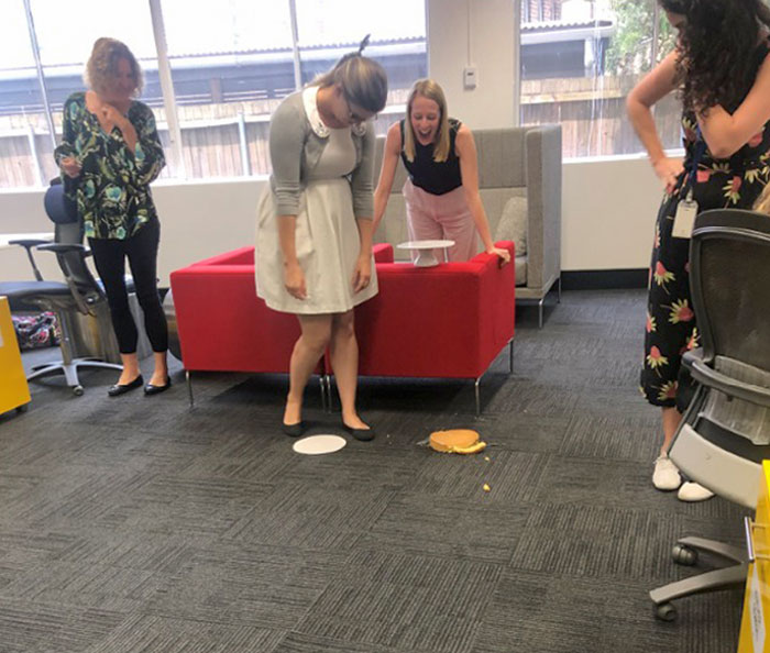 My Wife's Big Moment Presenting A Birthday Cake At Work