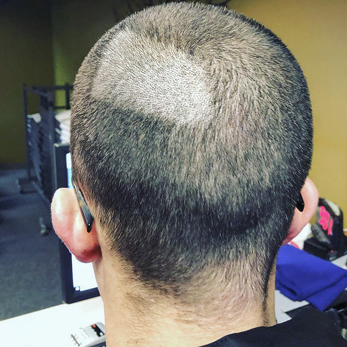 That One Time Your Wife Helps You Cut Your Hair 5 Minutes Before You Leave For Church. Thanks, Babe, Solid Work