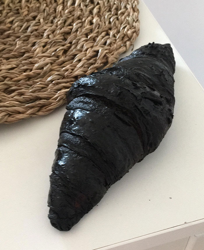 Mi marido me pidió que calentara el croissant y que lo quería muy crujiente. Supongo que lo logré