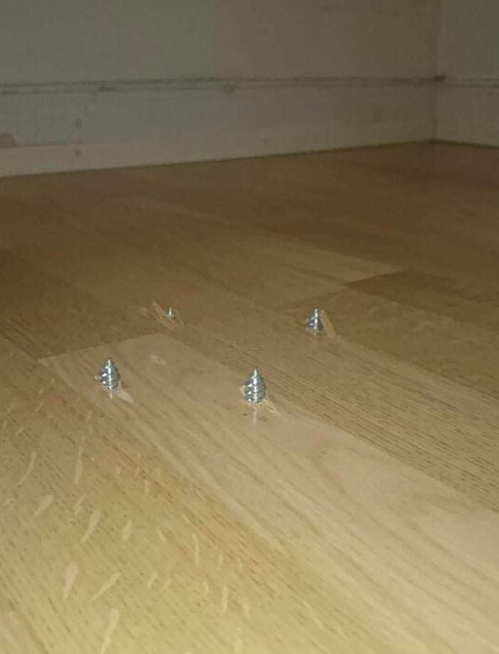 Someone Installed A Projector With 40+ Cm (15+ Inches) Screws Up To My Apartment. And As It Wasn't Bad Enough, I Have To Pay For The Floor