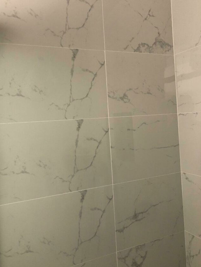 Bathroom Renovation, The Man That Put The Tiles In The Shower Managed To Put The Same 4 Tiles Next To Each Other
