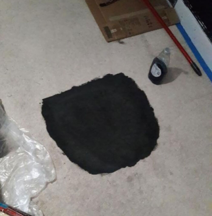 Painted My Sister's Room. Stepped Over The Paint Bucket And Spilled A Whole Gallon Of The Void On The Carpet