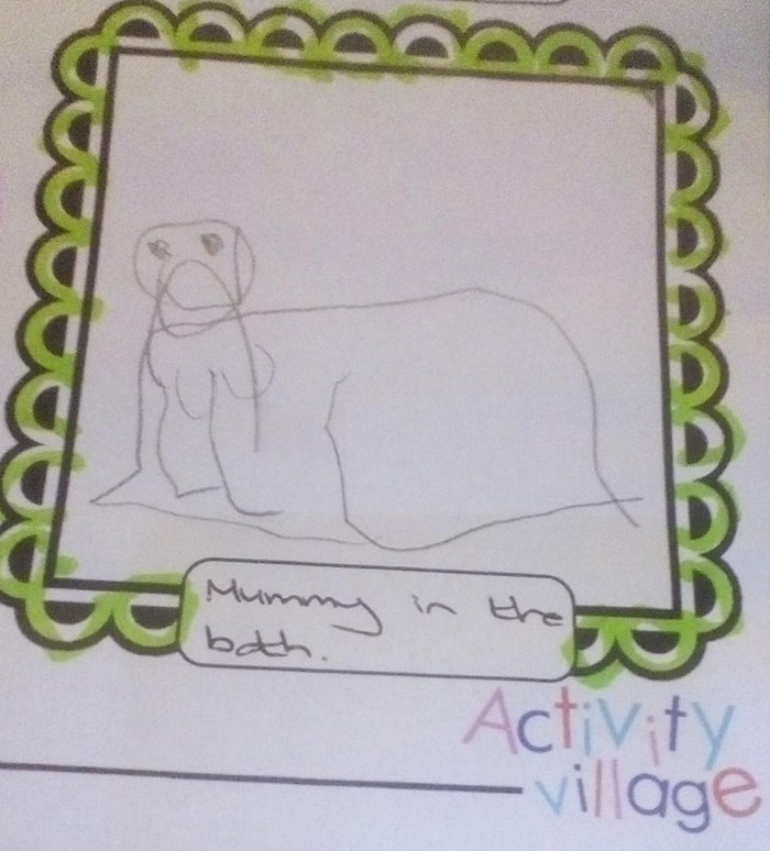 My 4-Year-Old's Drawing Of Me In The Bath