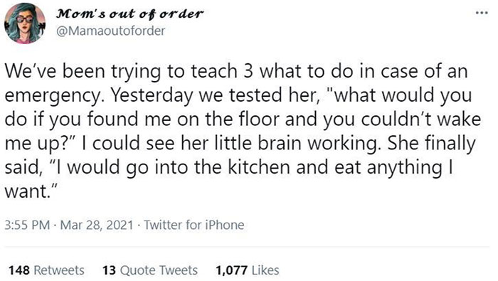 Kid Has Her Priorities Straight