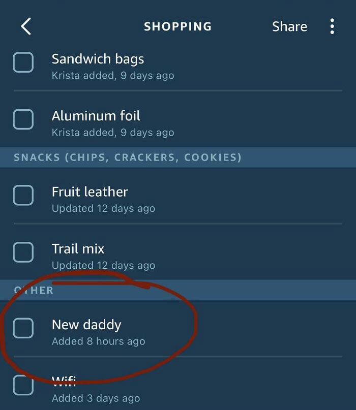 My 4-Year-Old Added Something To Our Grocery List After Being Put In Timeout