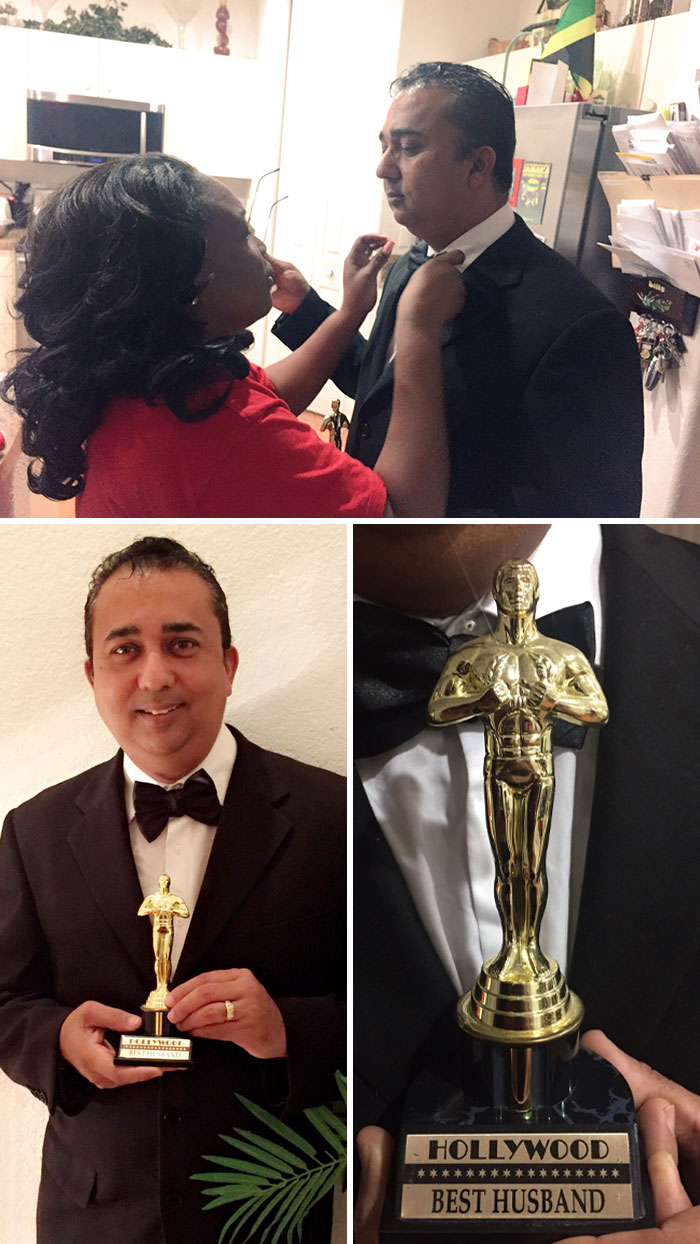 My Mom Made My Dad Dress Up And Presented Him With The "Best Husband" Oscar