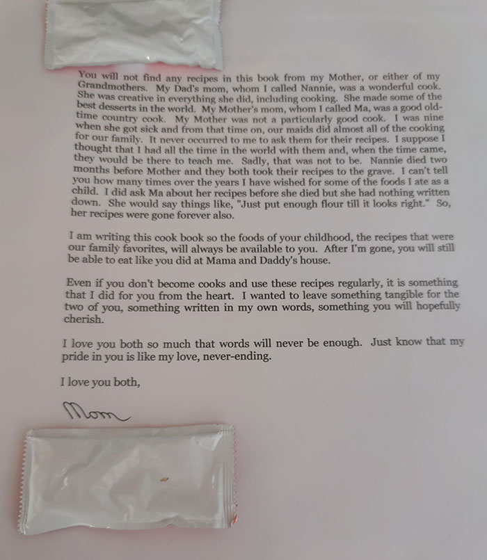 Introduction To A Cookbook My Mom Made For Me And My Sister Before Passing Away