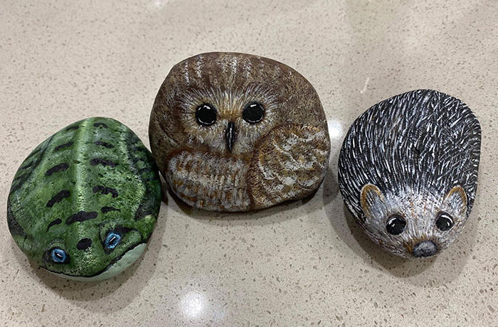 Saturday Afternoon Boredom, My Mother, Rocks And Acrylic Paint, 2020