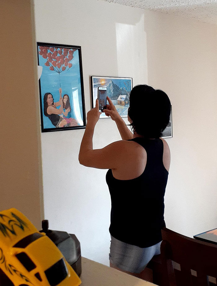 I Was Feeling Really Insecure About Some Art I Made For My Mom For Mother's Day, But She Immediately Hung It Up In The Living Room