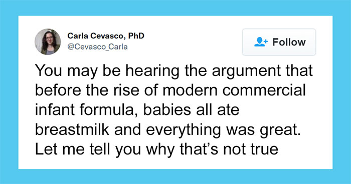 History Professor Shuts Down People Arguing That Mothers Should Just Breastfeed Like In The Pre-Formula Days, Paints A Gruesome Picture Of What It Was Really Like