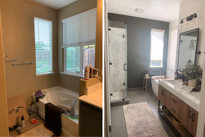 Builder Bathroom Gets Remodeled