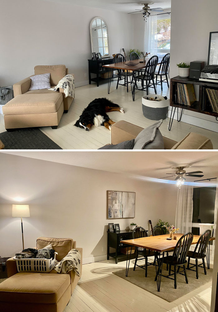 I Posted A While Back And Some Suggested I Switch Out The White Mirror For Art So I Tried This. Which One Is Better? (Obviously Taken During Different Times Of Day/Diff Lighting)