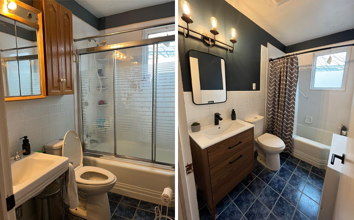 $1000 Bathroom Facelift. Would Love Feedback!