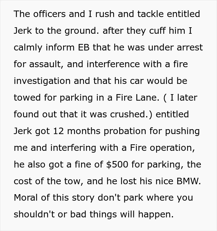 Entitled Jerk Keeps Parking His BMW In Emergency Vehicle Spot, Regrets Doing So After Female Firefighter Teaches Him A Lesson