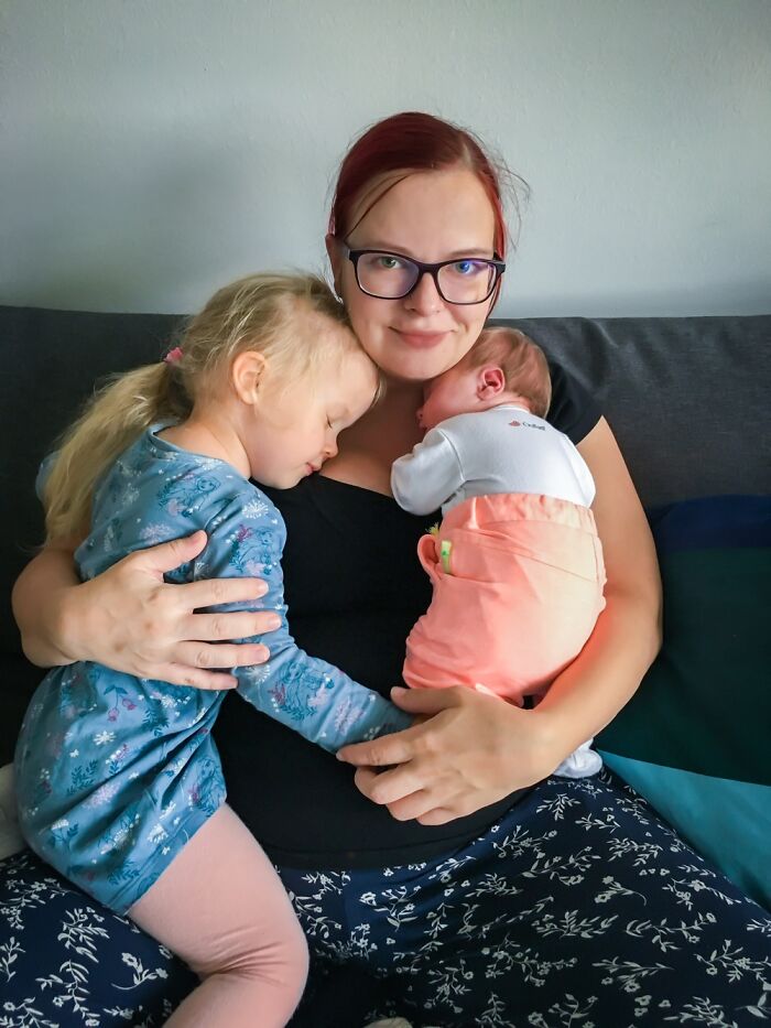 This Moment; The Day I Came Back From The Hospital With Her Younger Sister.