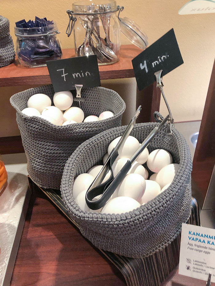 At My Hotel's Breakfast You Could Choose How Long You Wanted Your Eggs Boiled