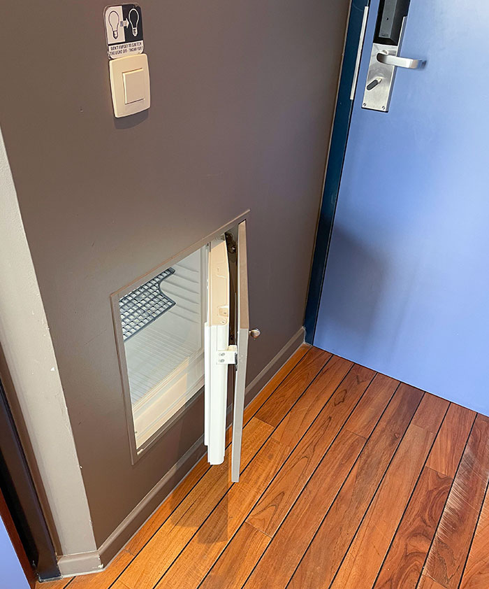 The Mini Fridge In My Hostel Room Was In The Wall