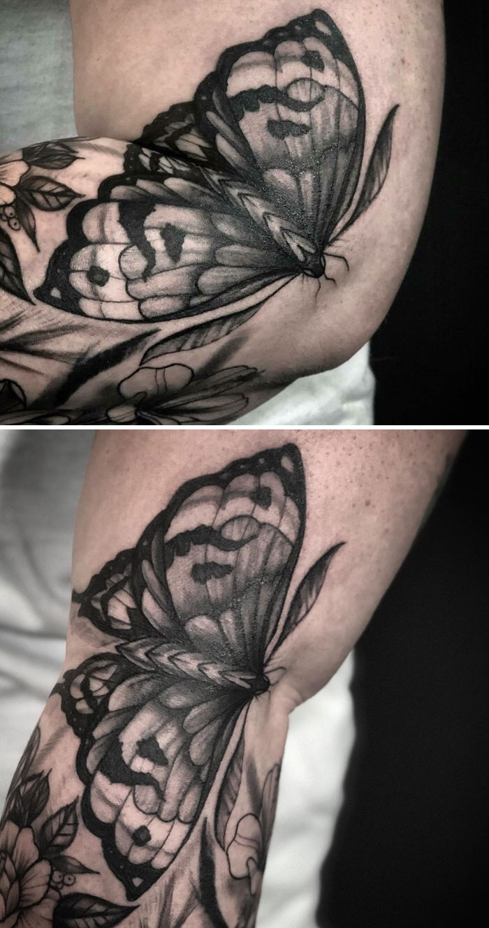 This Giant Moth Landed On My Client While I Was Tattooing