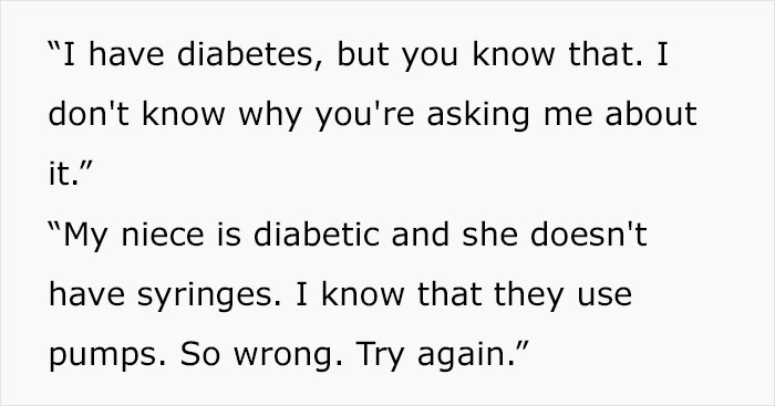 Diabetic Employee Quits Her Job The Day Her Manager Goes Through Her Bag And, After Finding Her Syringe, Threatens To Call The Police Diabetic Employee Quits Her Job The Day Her Manager Goes Through Her Bag And, After Finding Her Syringe, Threatens To Call The Police
